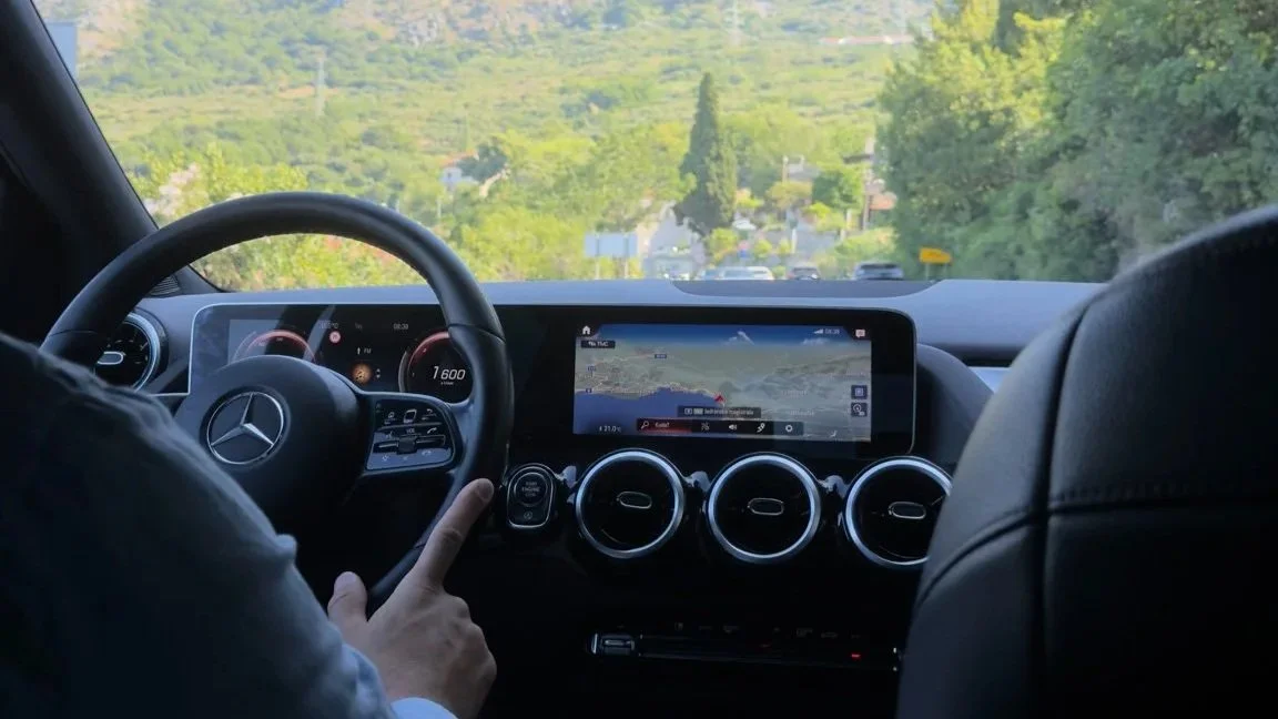 Interior of a Mercedes during a Transfeero transfer from Dubrovnik Airport