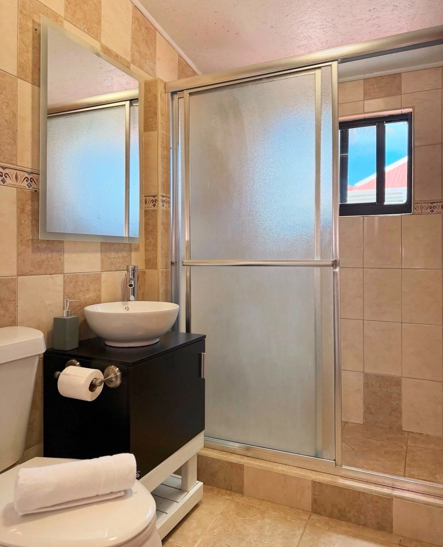 Full bathroom with standing shower