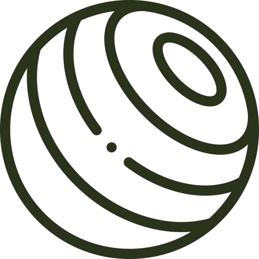 Line art of a sphere divided into layers.