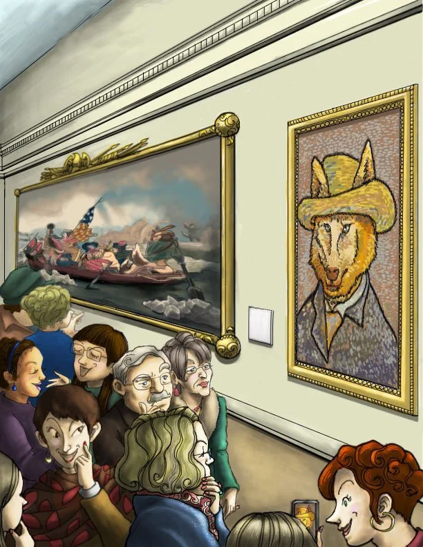 The Appearance of Culture

Set within the refined atmosphere of an art museum, this illustration explores themes of appearance, perception, and social performance. Elegantly dressed visitors engage in lively conversations in front of a collection of 