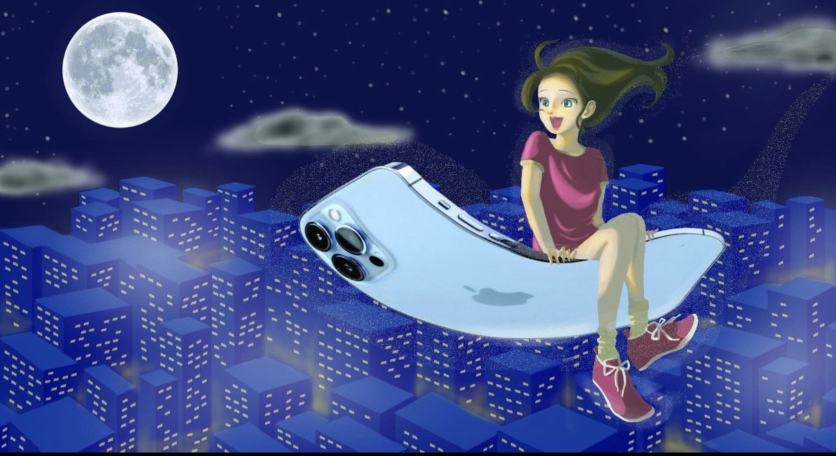 Digital Magic Carpet

A teenage girl rides an iPhone like a magical flying carpet, soaring above a city illuminated by the lights of the night. This illustration combines fantasy and technology to evoke a sense of adventure, freedom, and wonder.
夜の光に