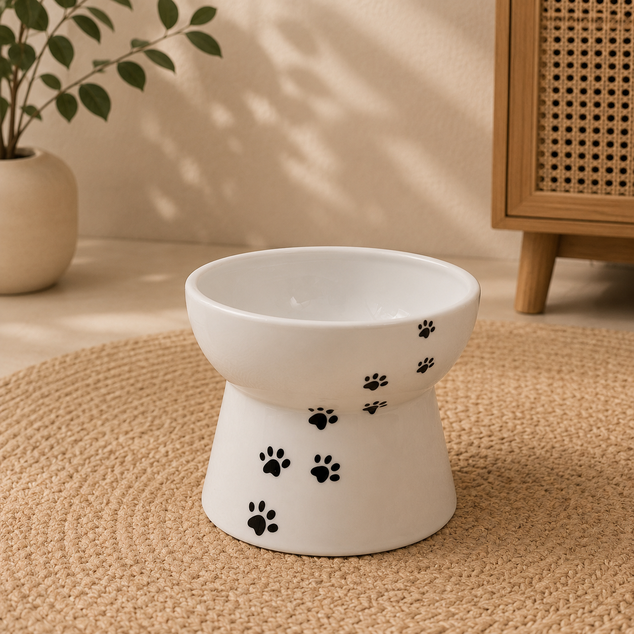 BOLYFU Elevated Ceramic Cat Bowl