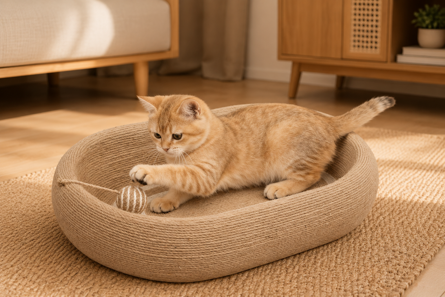 BOLYFU Woven Cat Lounge Bed