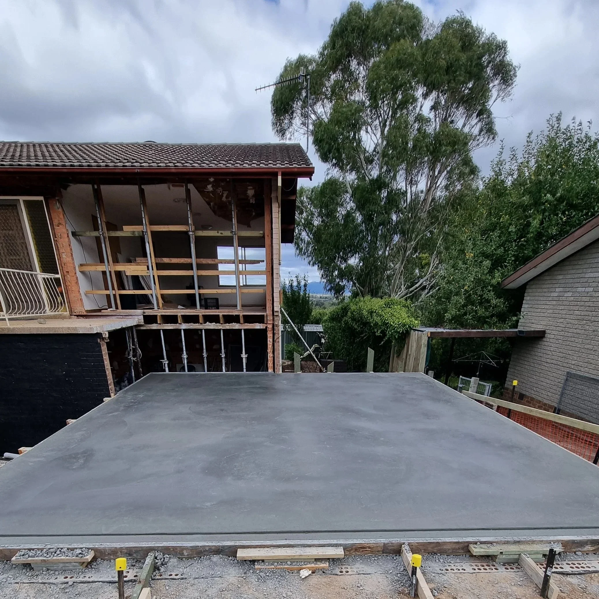 Concrete garage slab completed for a builder in Flynn ACT by Alford Concreting