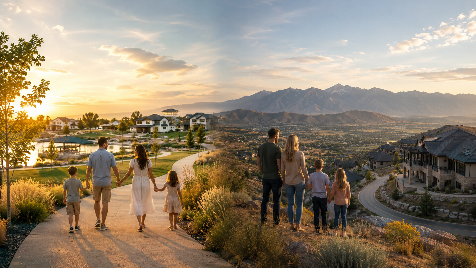 Outdoor lifestyle comparison between Traverse Mountain and Daybreak Utah.
