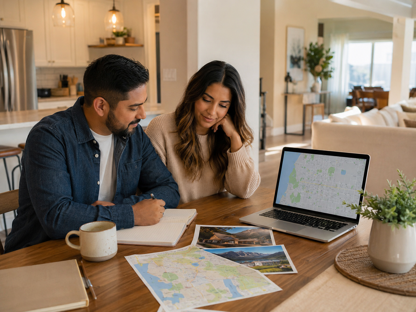 Couple planning a move to Utah and comparing communities
