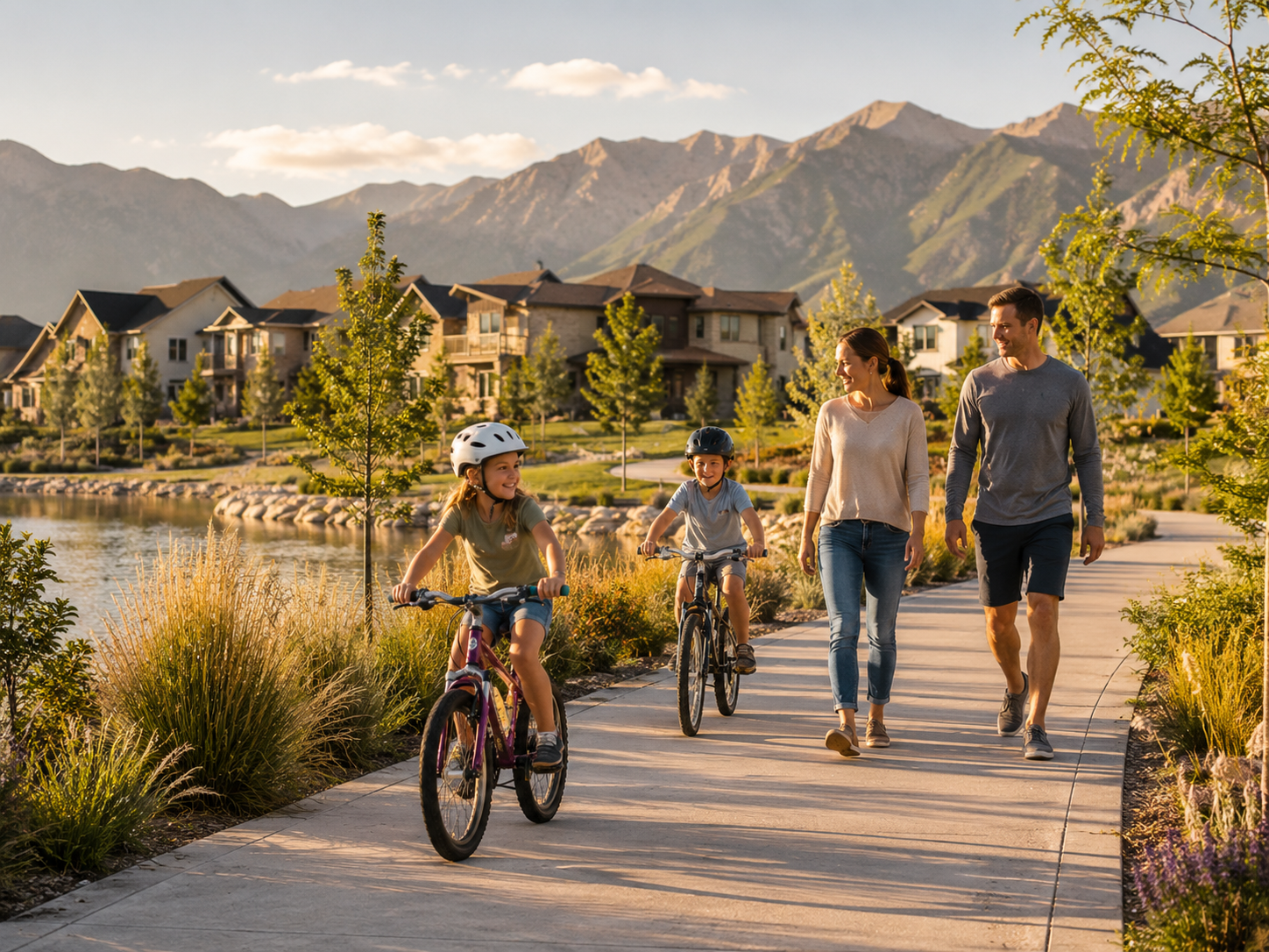 Daybreak South Jordan Utah community lifestyle with parks trails and homes.