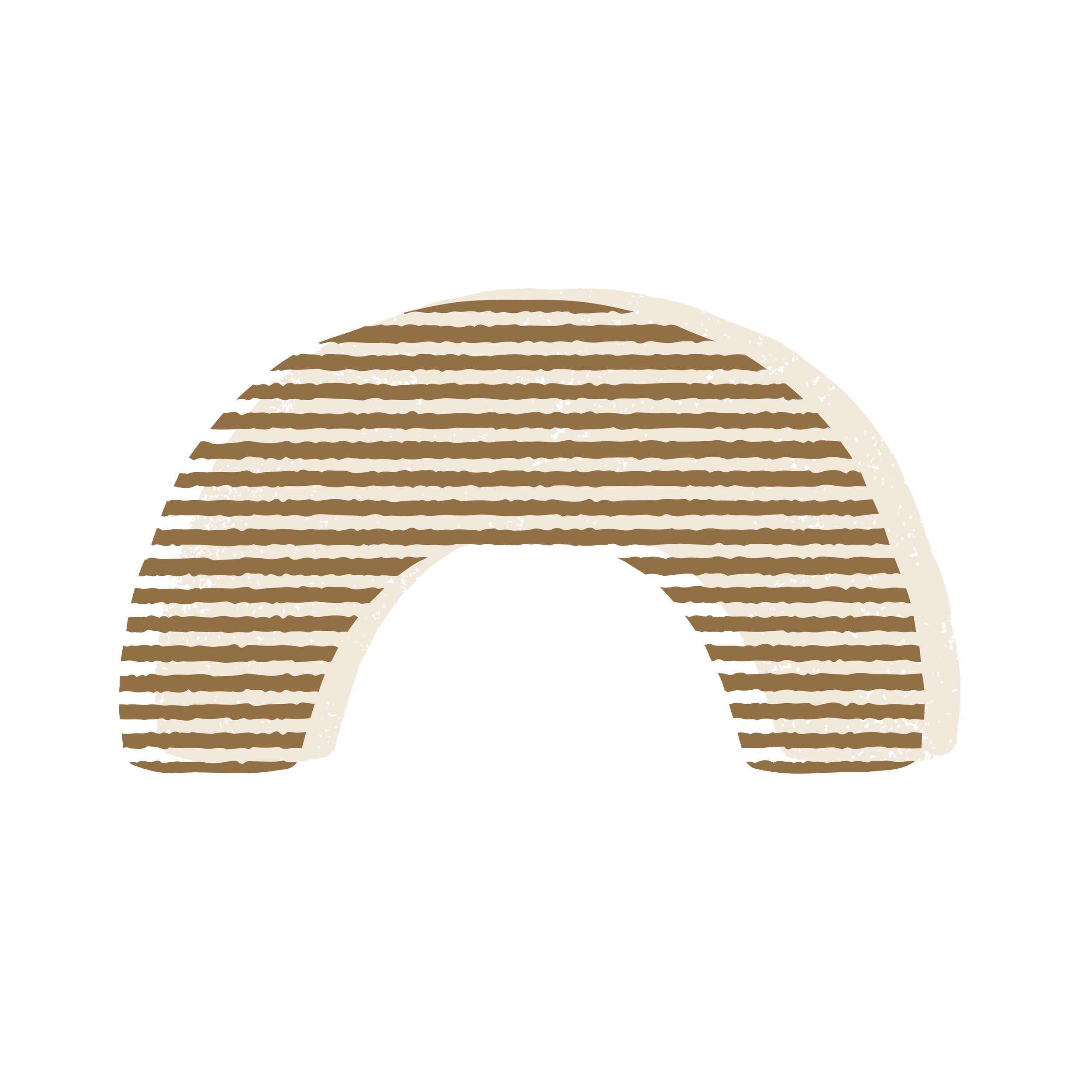 A textured, striped illustration of a rainbow.