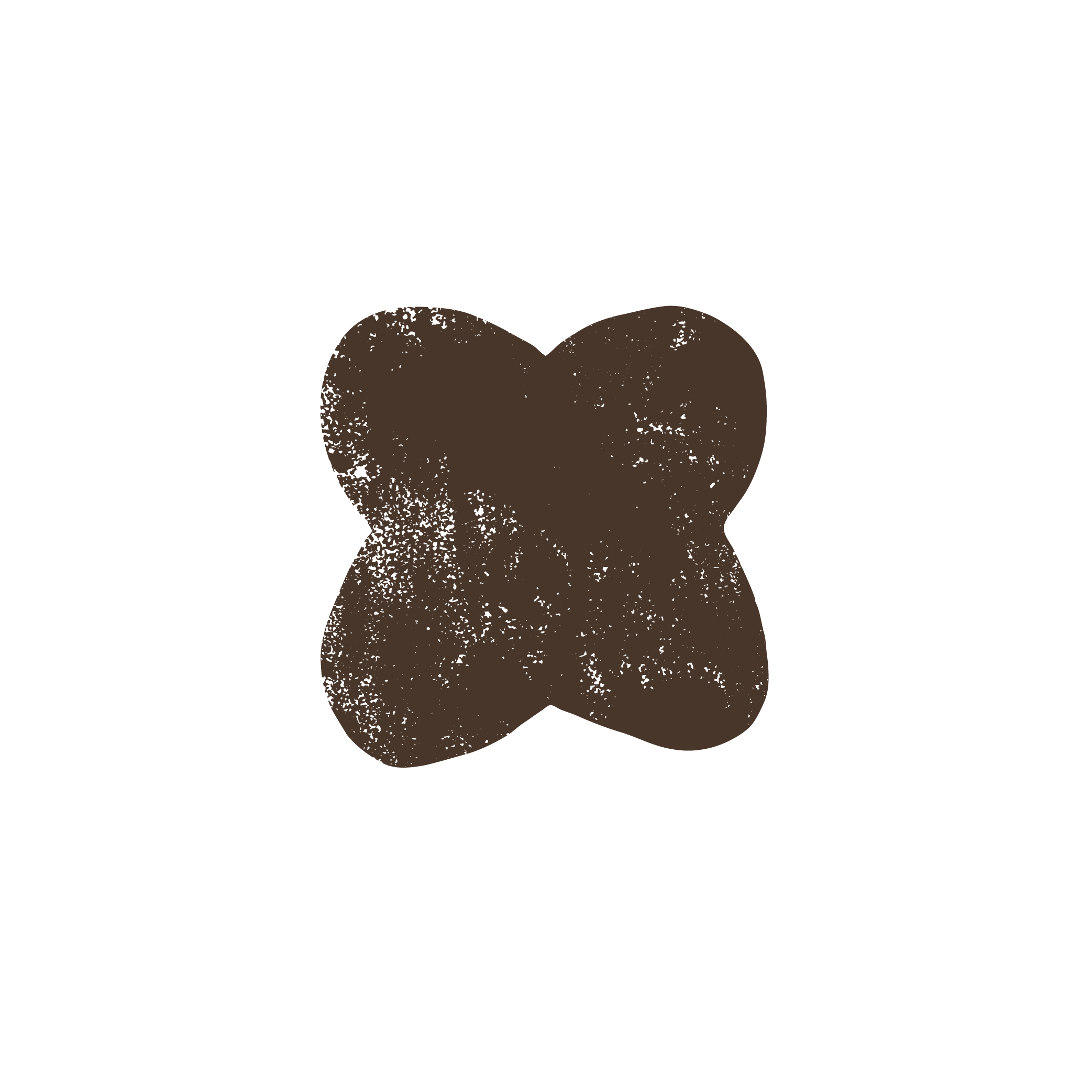 Small textured brown abstract shape.