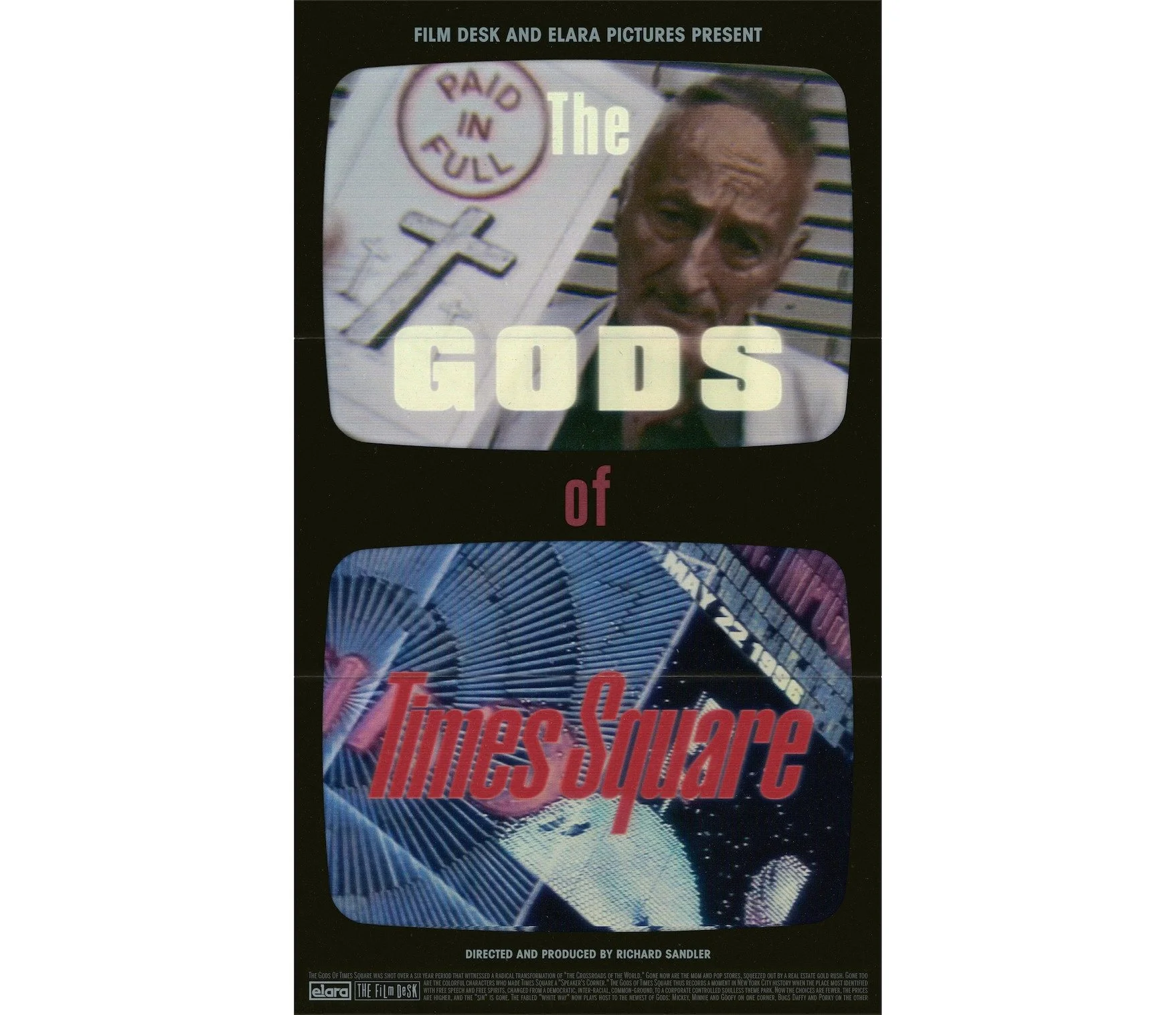 Cineworks is proud to present a free screening of&nbsp;𝘛𝘩𝘦 𝘎𝘰𝘥𝘴 𝘰𝘧 𝘛𝘪𝘮𝘦𝘴 𝘚𝘲𝘶𝘢𝘳𝘦&nbsp;(1999, 93 minutes), a feature documentary by street photographer, and documentary filmmaker, Richard Sandler&mdash;a street-level time capsule of
