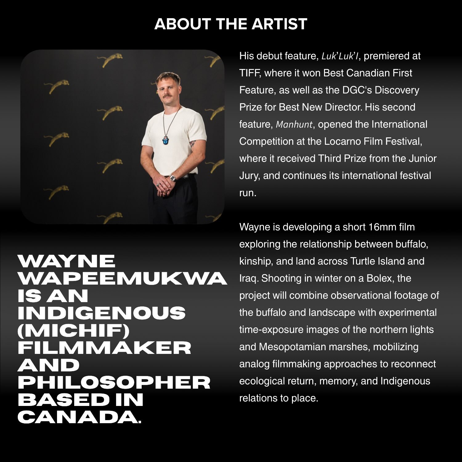 We are pleased to award Wayne Wapeemukwa&nbsp;the Cineworks Annual Indigenous Filmmakers Bursary. Congratulations Wayne!

With the bursary, Wayne will set out to complete their latest film project. We&rsquo;re excited at Cineworks to see their finish