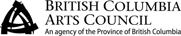 Logo of the British Columbia Arts Council, featuring a stylized bridge and text.