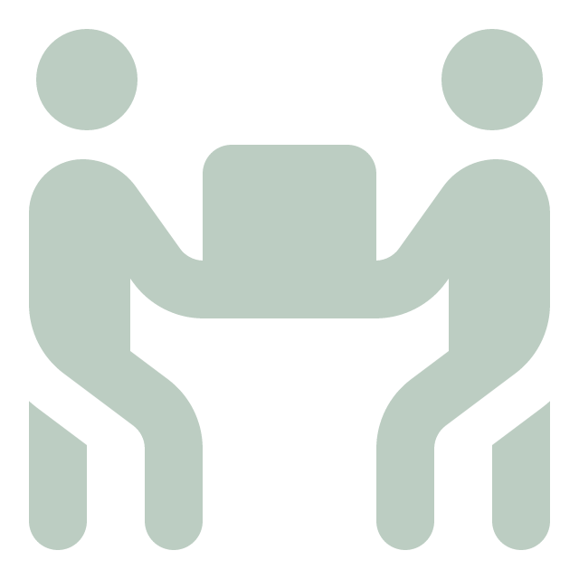 Graphic of two abstract human figures holding hands, depicted in a minimalist, stylized manner.
