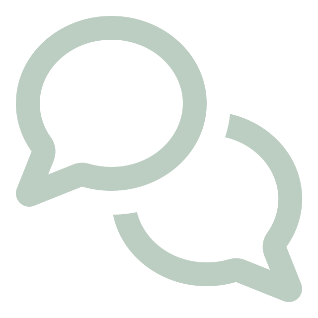 Overlapping chat bubbles icon on a black background.