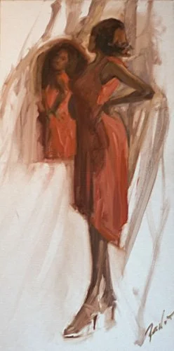 "Heel Check", oil on canvas,
$600 Sold