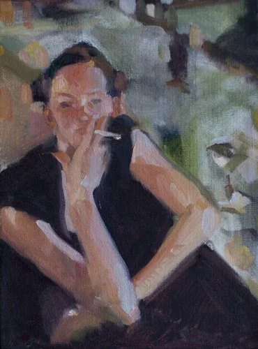 "Break Time", oil on canvas, 
$550
Sold