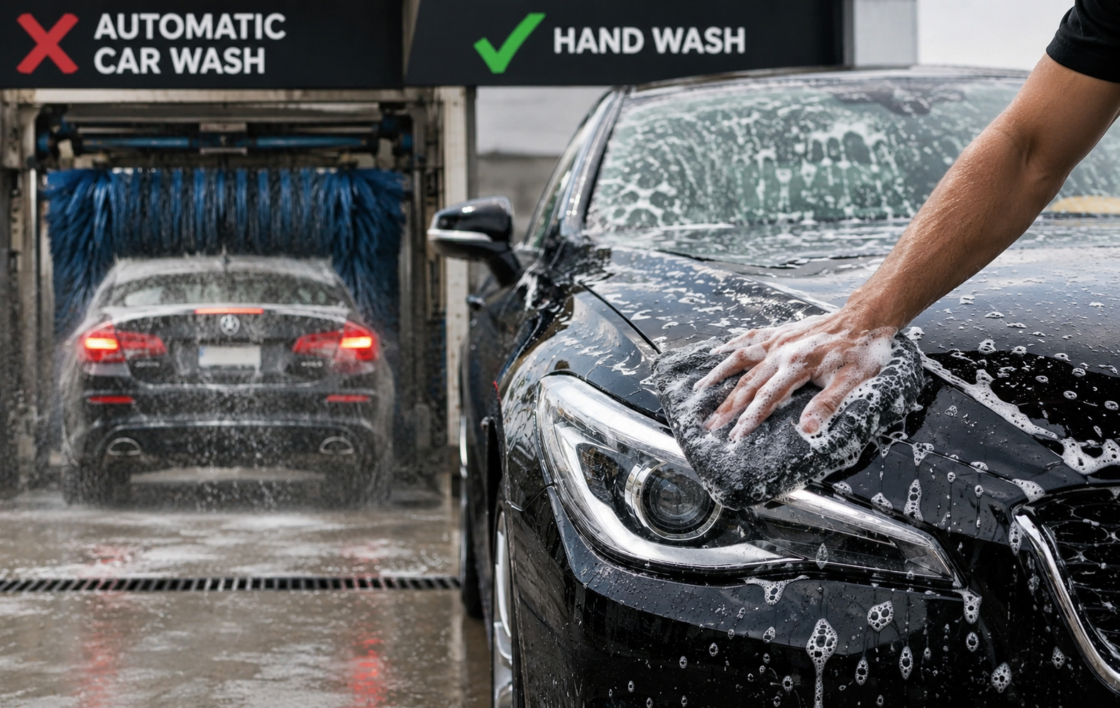 Exterior Hand Wash vs. Automated Car Wash: Why Hand Wins Every Time