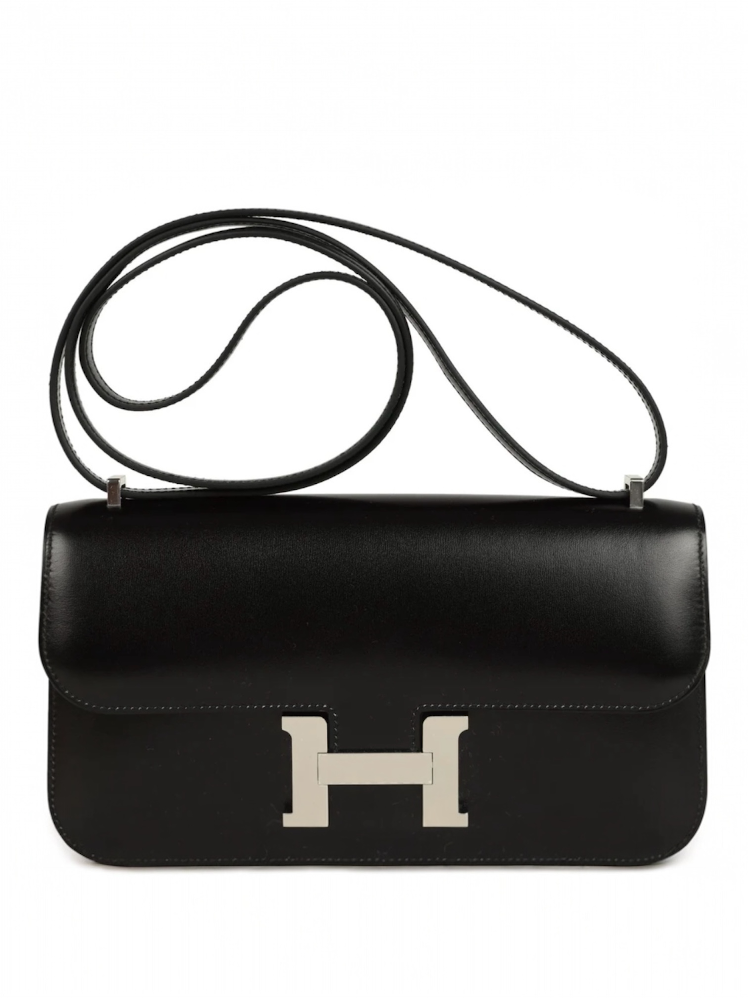 Hermes Constance Elan Noir Tadelakt PHW Crossbody Shoulder Bag