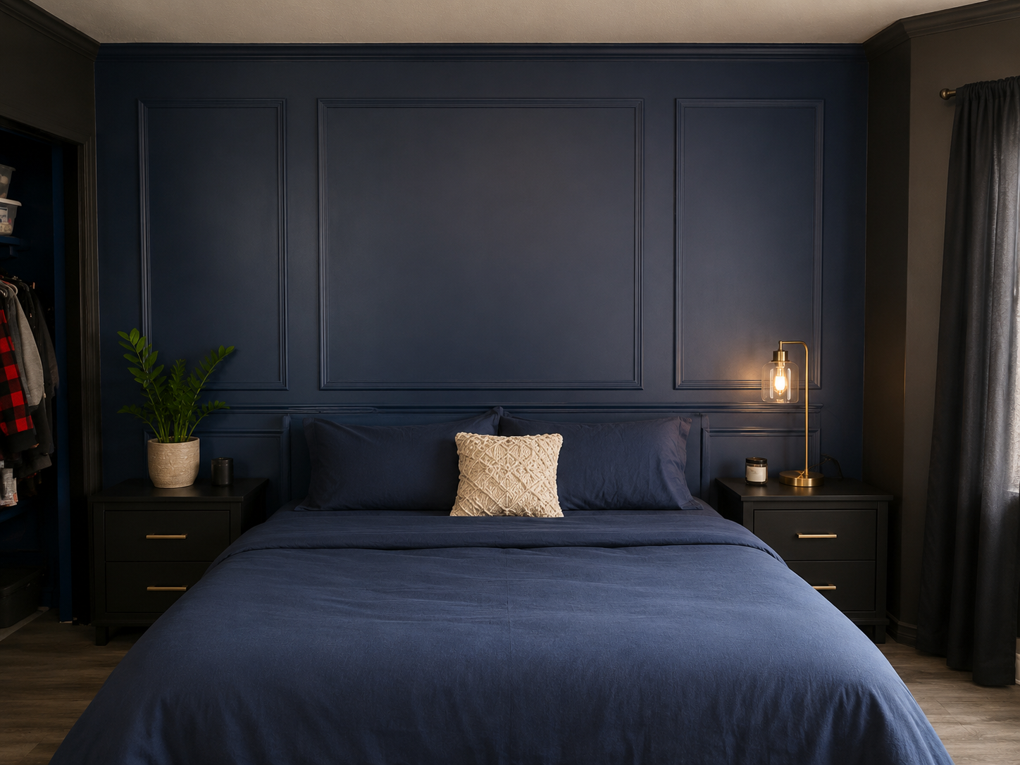 Custom Painted Panel Wall, Primary Bedroom — The Ridge