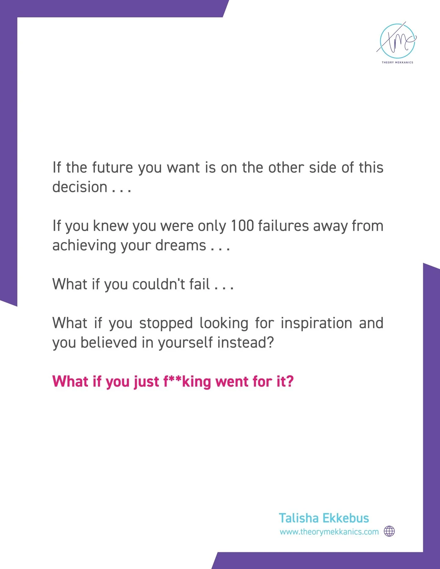 Inspiration is wonderful. Looking for a role model, reciting affirmations, repeating a mantra, manifesting. None of it happens unless you start moving toward the thing that you want. 

And you can&rsquo;t do that until you know what you want. 

I get