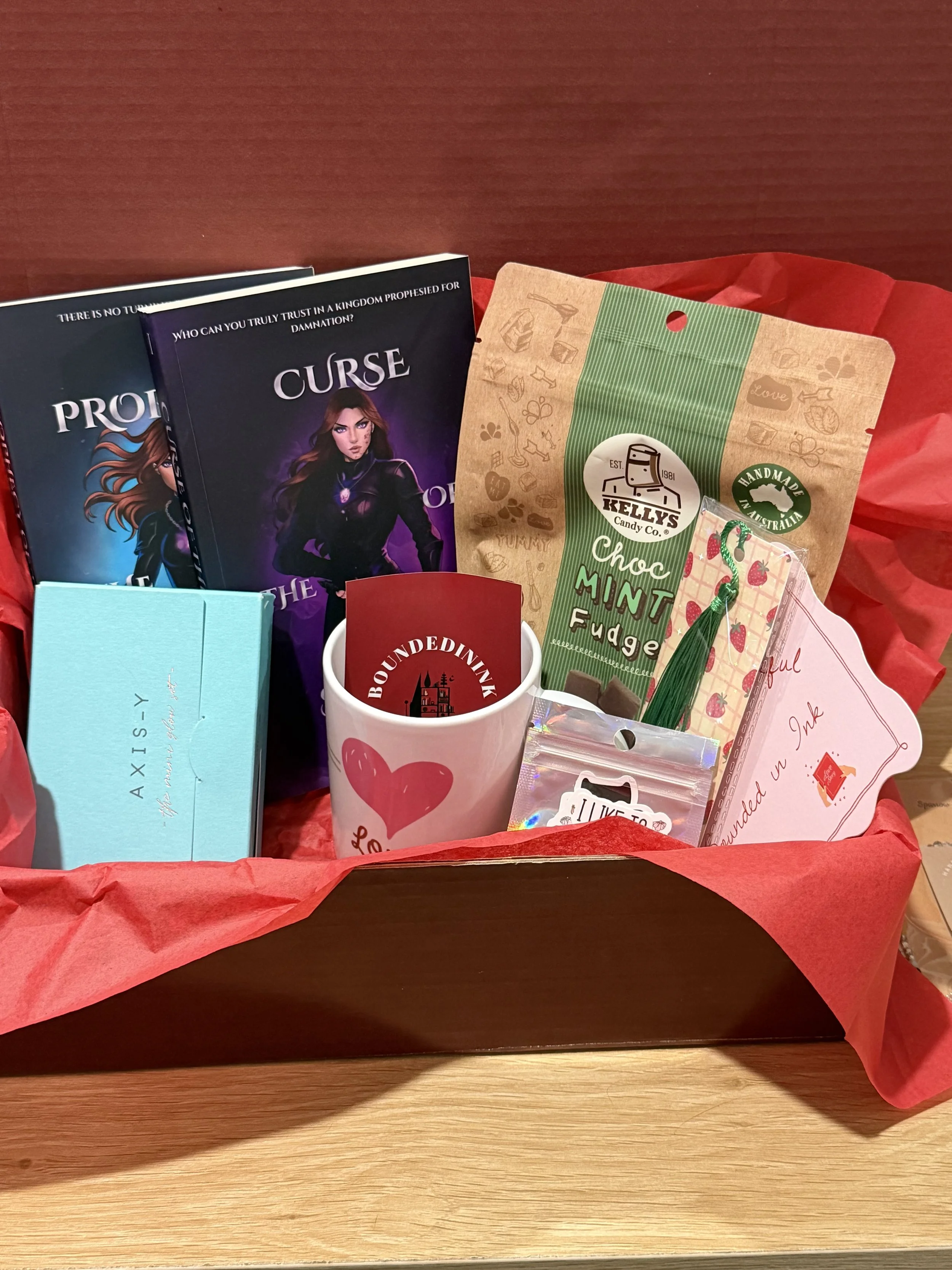 A book box with curated books and special editions