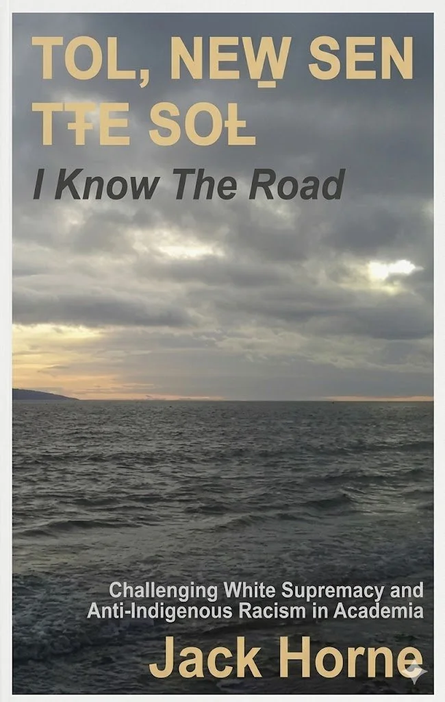 Book cover titled 'TOL, NEW SENT TFE SO' with subtitle 'I Know The Road' by Jack Horne. The background features a cloudy sky over a body of water, with the horizon visible in the distance.