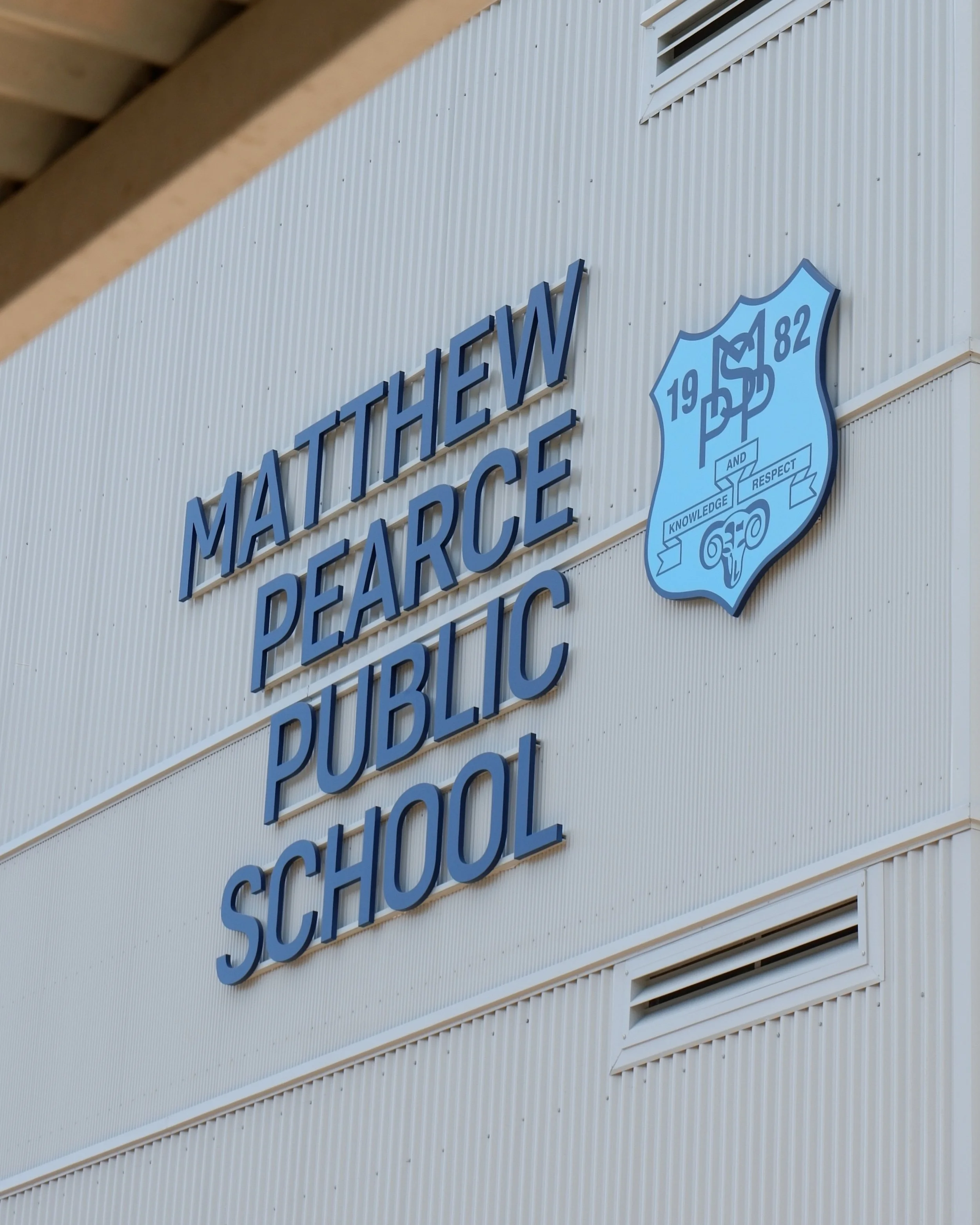 3D letter and identification signage at Matthew Pearce Public School, North West Sydney