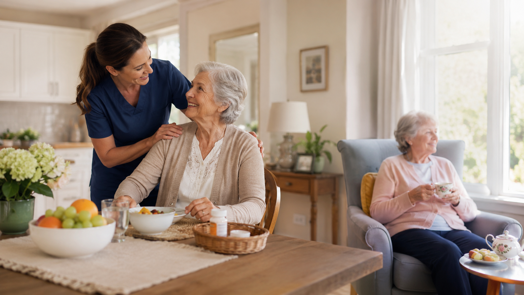 caregiver with resident
