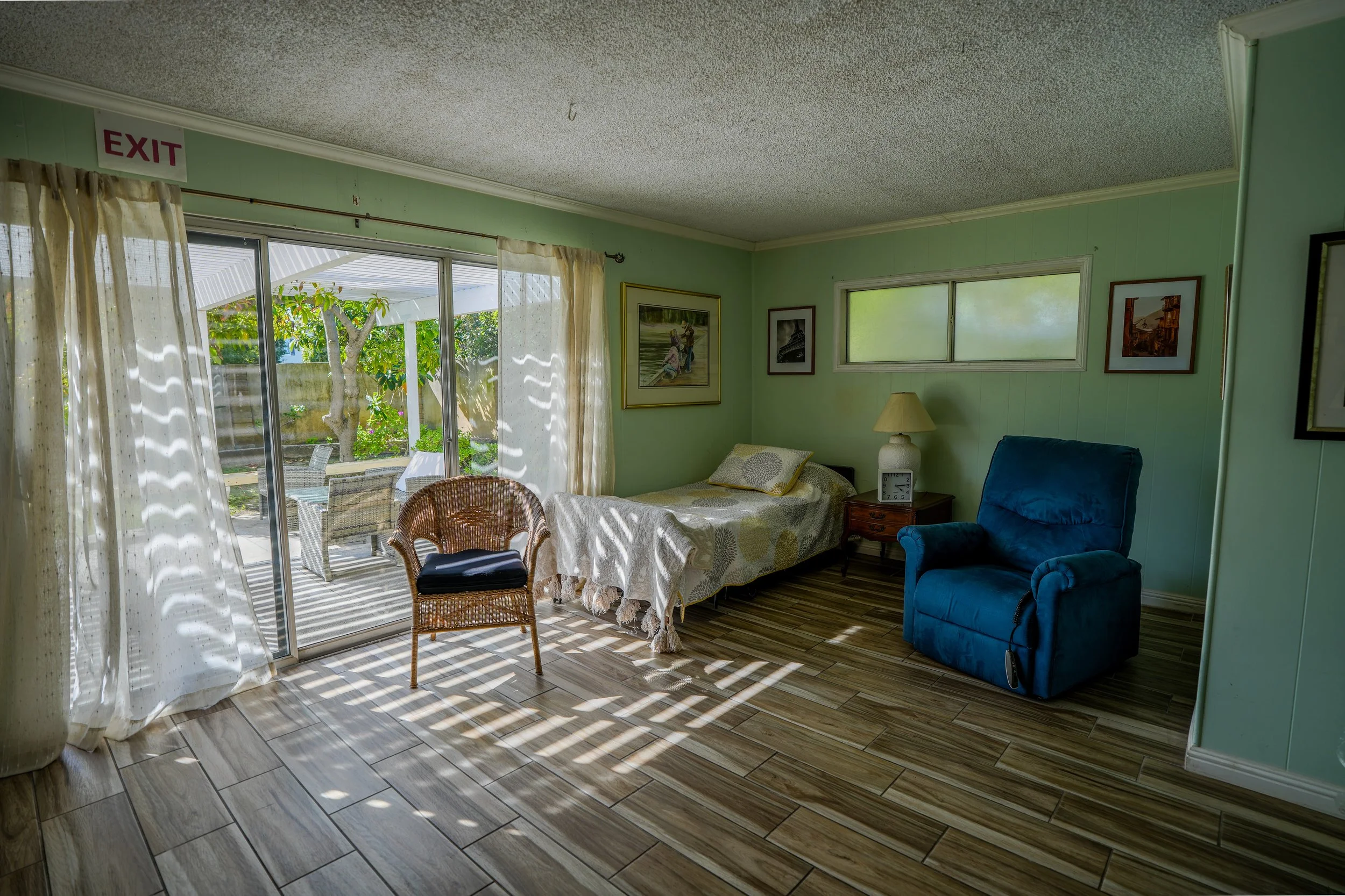 private bedroom looking out to backyard