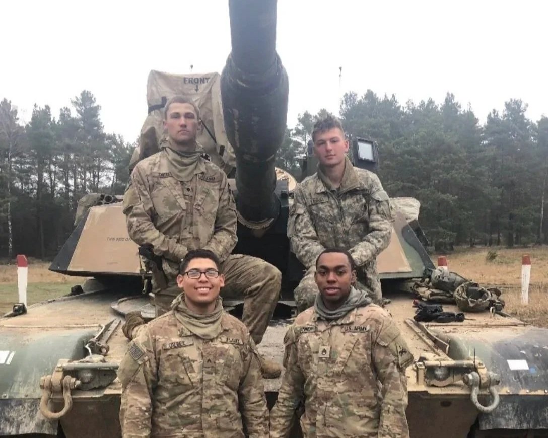 Sgt. Kyler Sweely and his unit on deployment