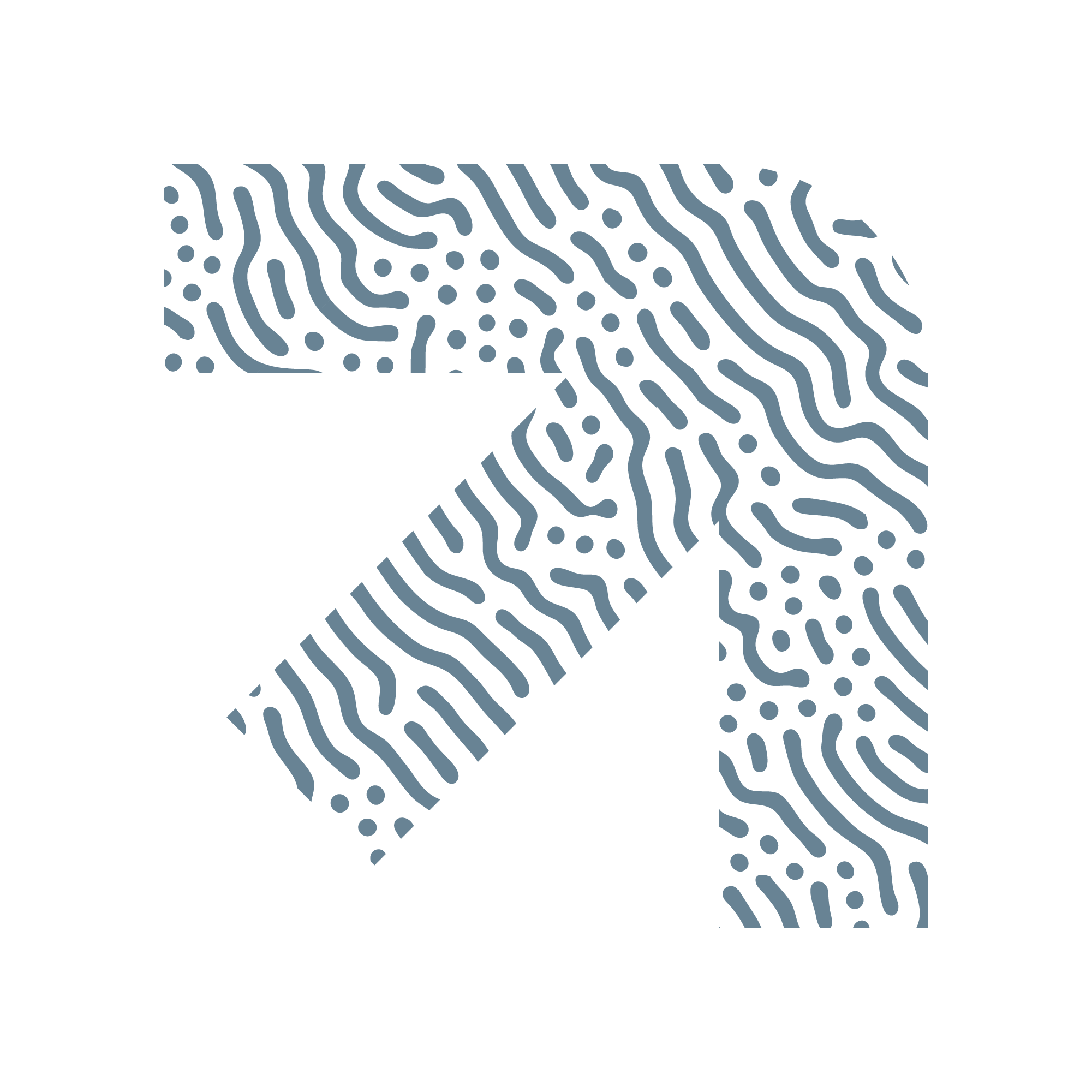 Bunbury Physio - Abstract blue fingerprint patterns forming the shape of an arrow.