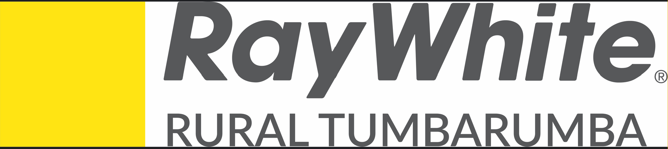 Rural Tumbara logo with a yellow square on the left and gray text on the right.