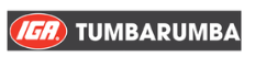 IGA Tumbalumba logo with red, white, and black colors