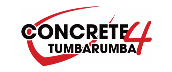 Logo for Concrete 4 Tumba Rumba with black and red text and design elements.