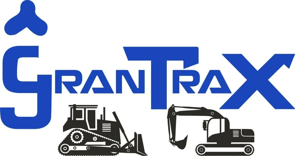 Logo for GranTrac featuring stylized construction equipment including an excavator and bulldozer, with the company name in bold blue letters.