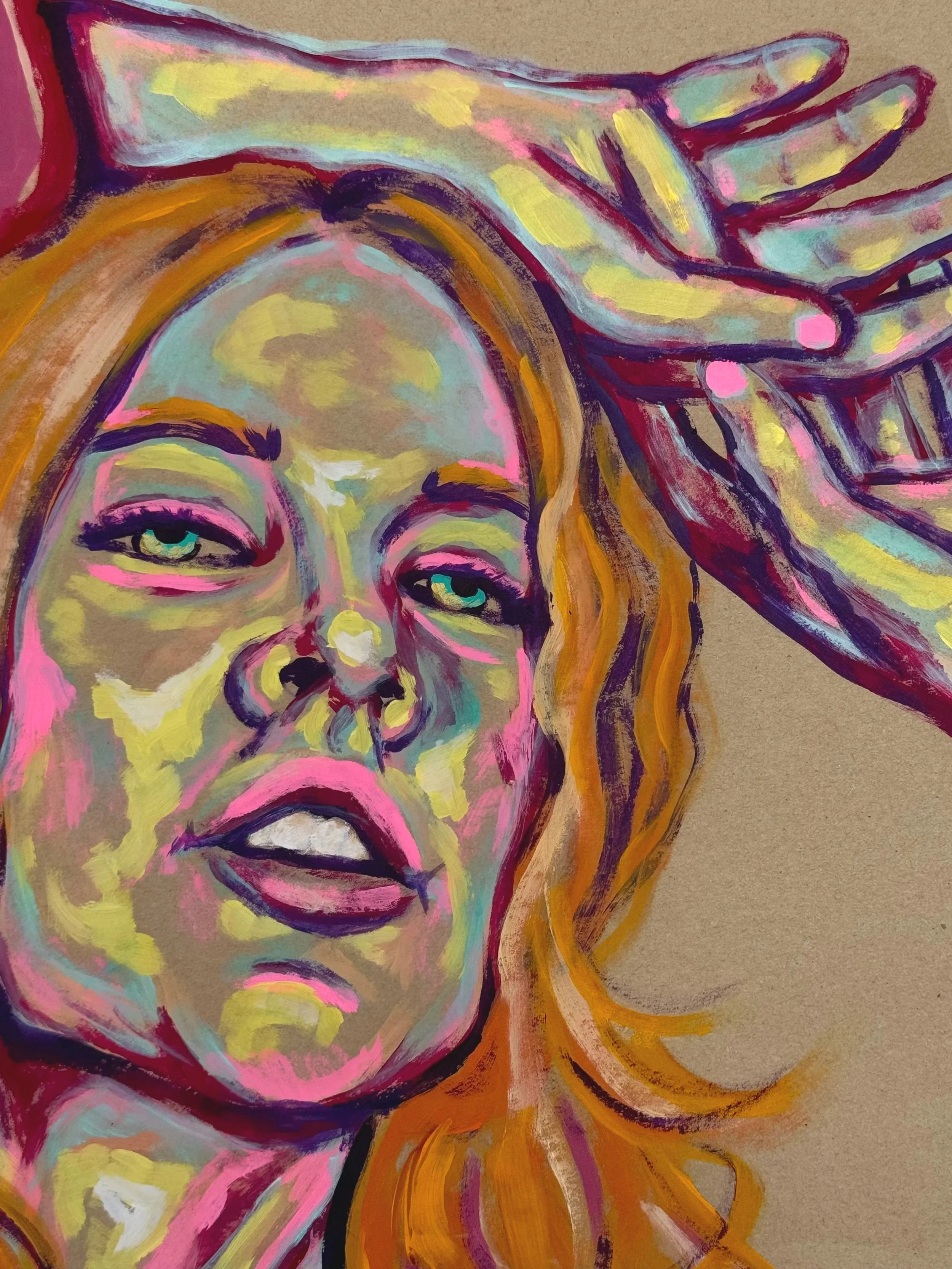 Marla detail, 2020
Acrylic on toned paper
27 x 35 inches