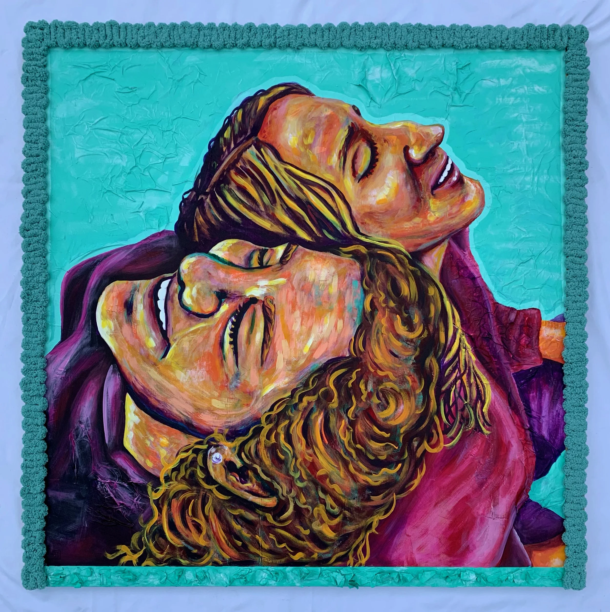 Ana & Maddy, 2020
Acrylic, paper, and yarn on wood
48 x 48 inches