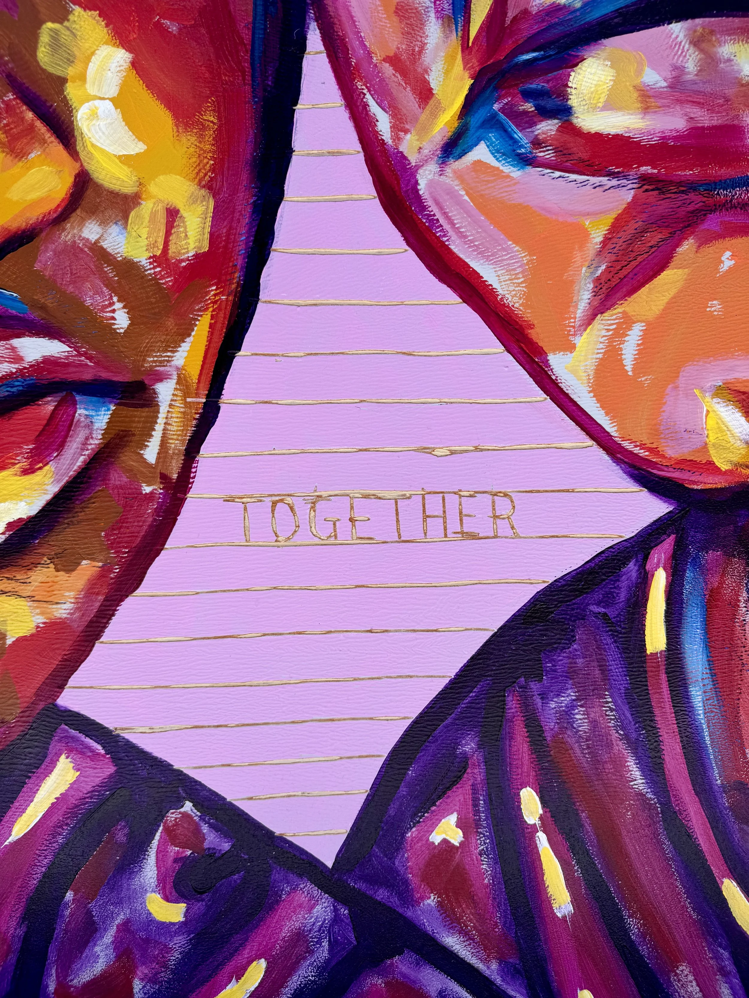 Sisters - Bound Together detail 2, 2019
Acrylic and pastel on wood
36 x 48 inches