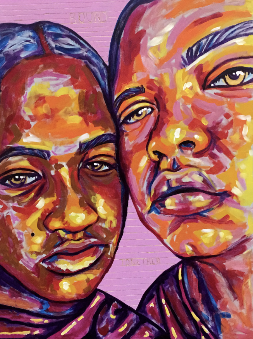 Sisters - Bound Together, 2019
Acrylic and pastel on wood
36 x 48 inches