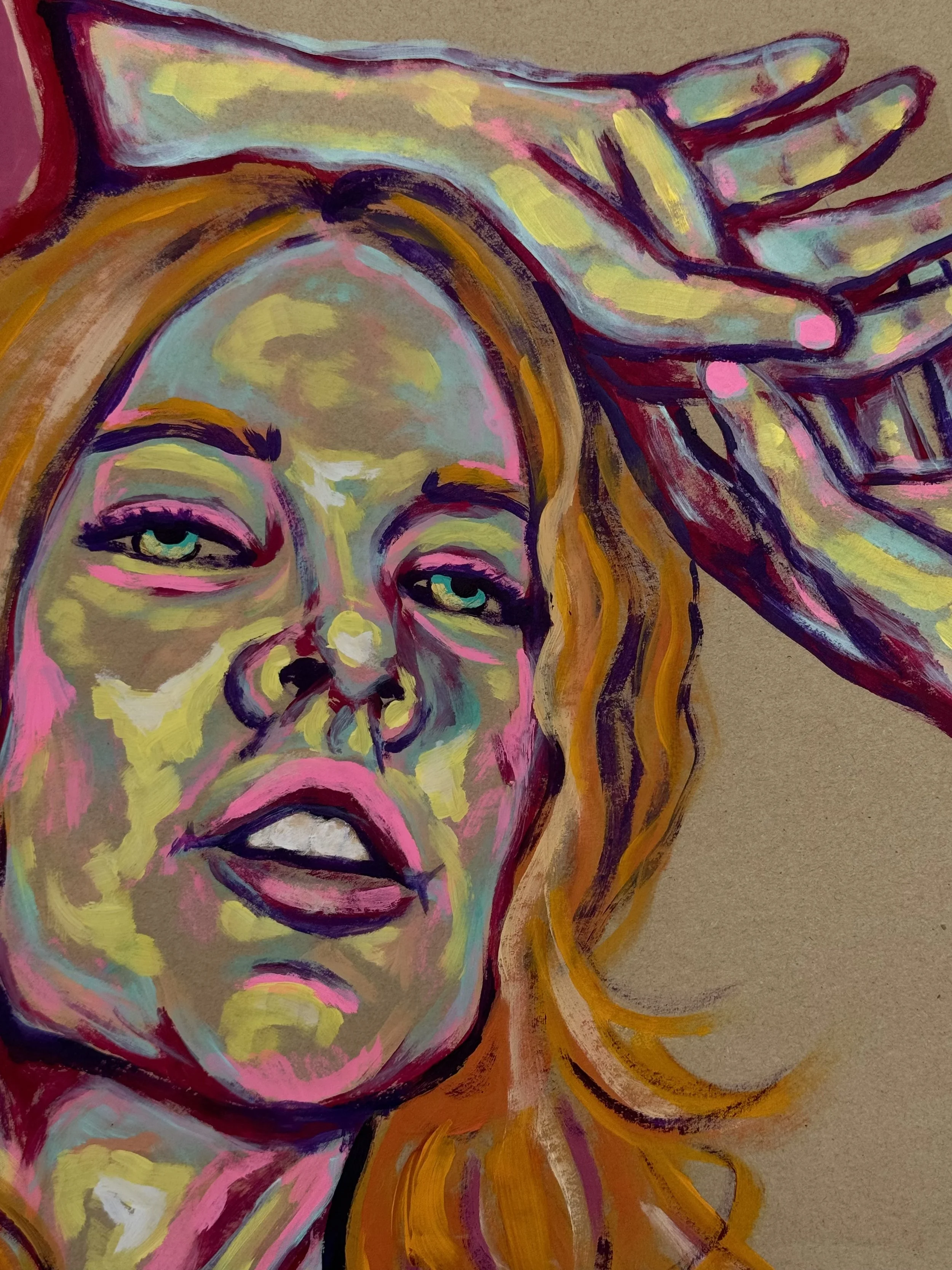 Marla detail, 2020
Acrylic on toned paper
27 x 35 inches