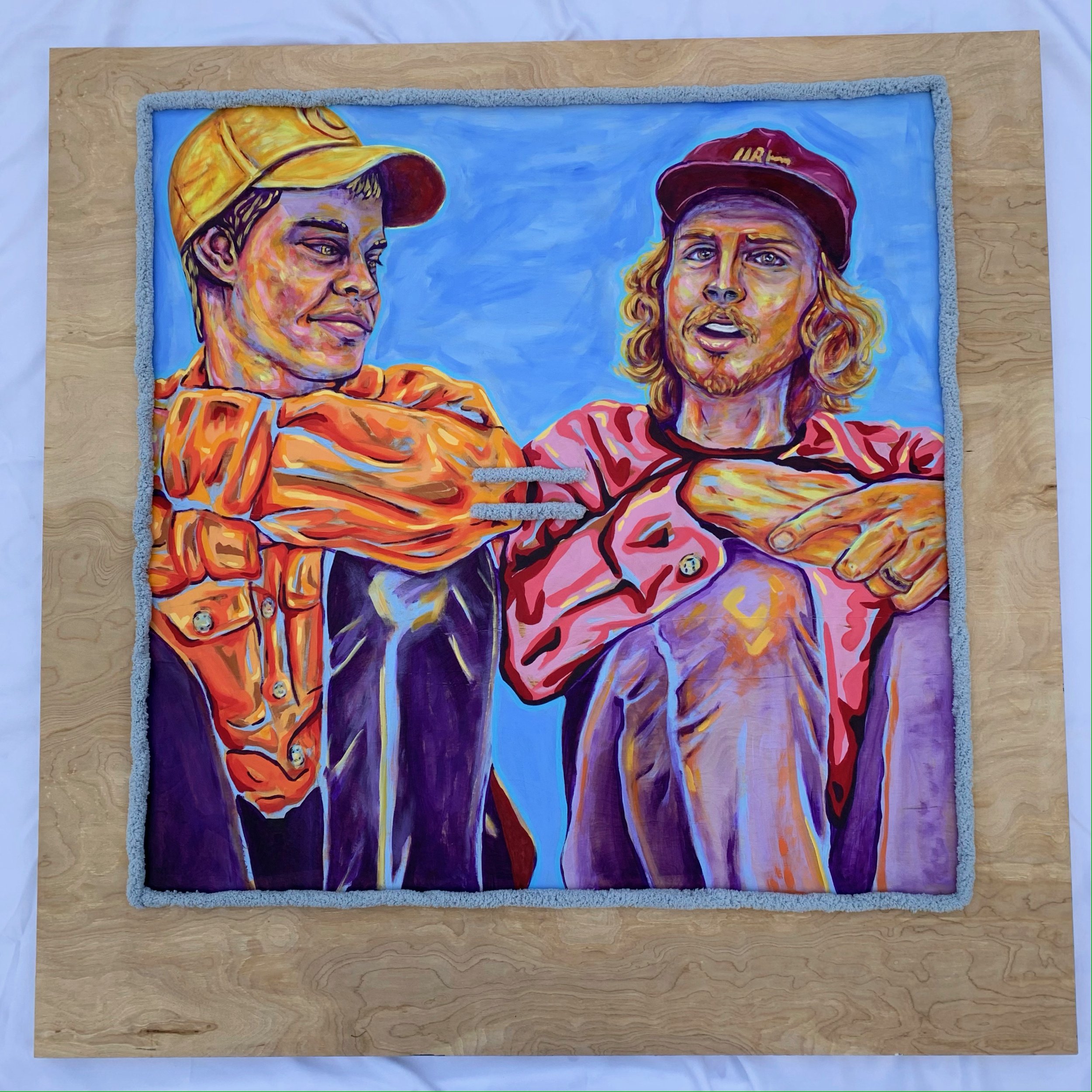 Brandon & Christian, 2020
Acrylic and yarn on wood on wood panel
48 x 48 inches