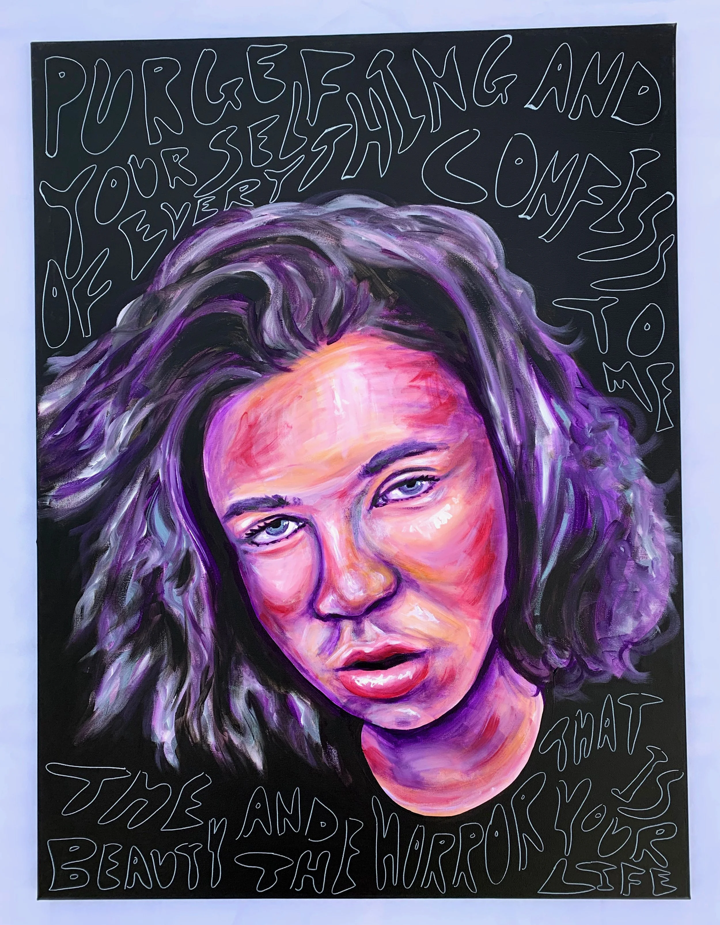 Purge & Confess, 2019
Acrylic on canvas
30 x 41 inches