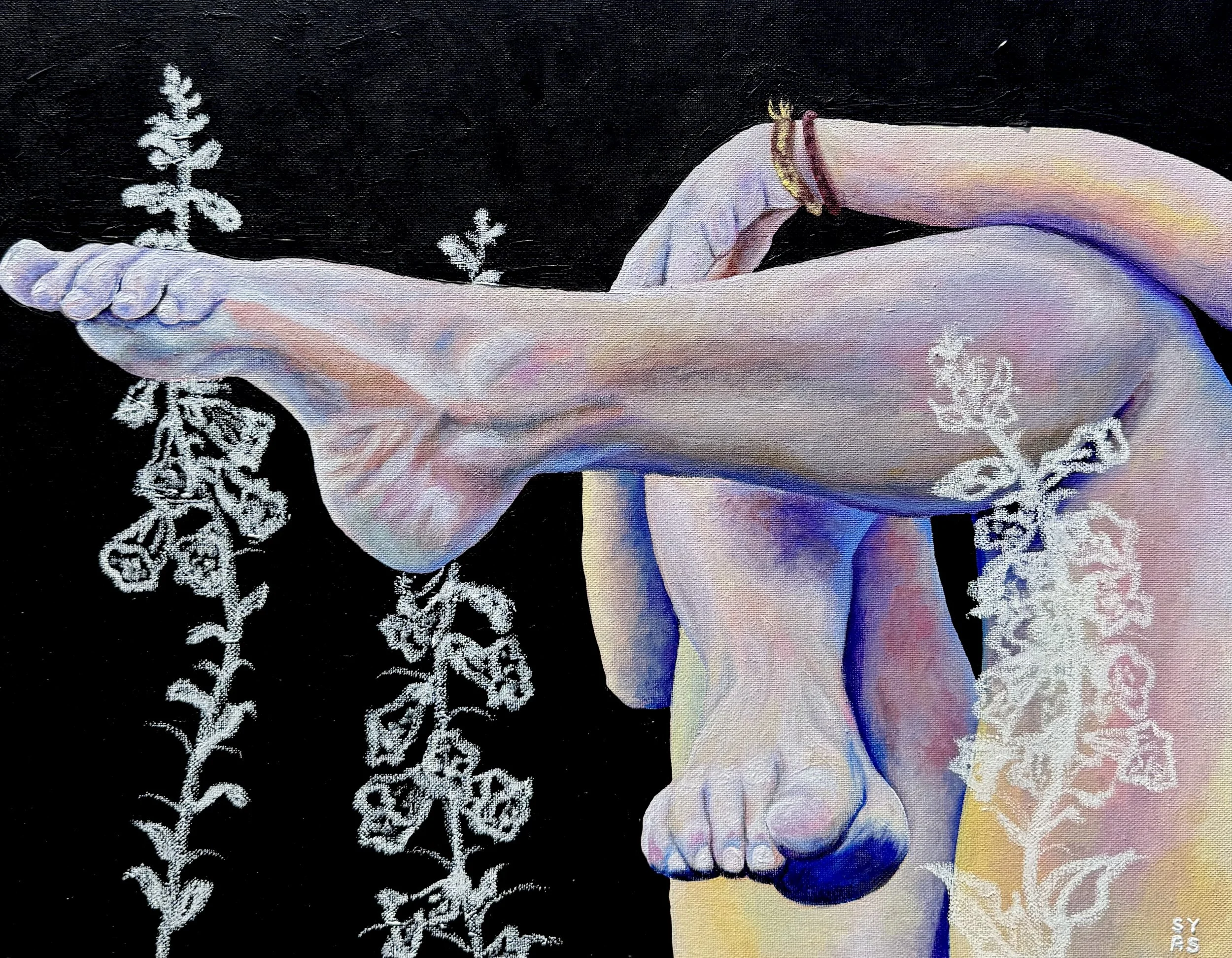 Poison, 2026
Acrylic and oil pastel on canvas
16 x 20 inches