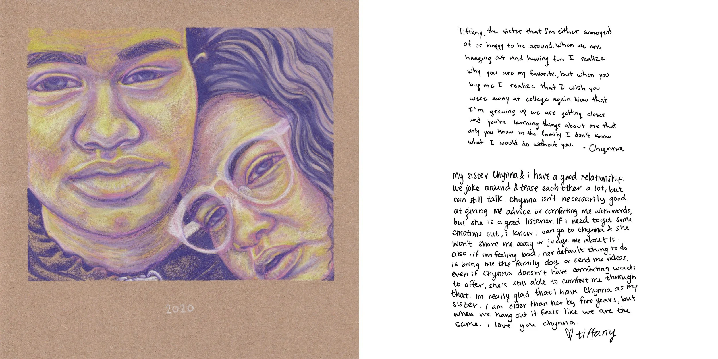 Chynna & Tiffany, 2020.
Color pencil on paper
8 x 8 inches