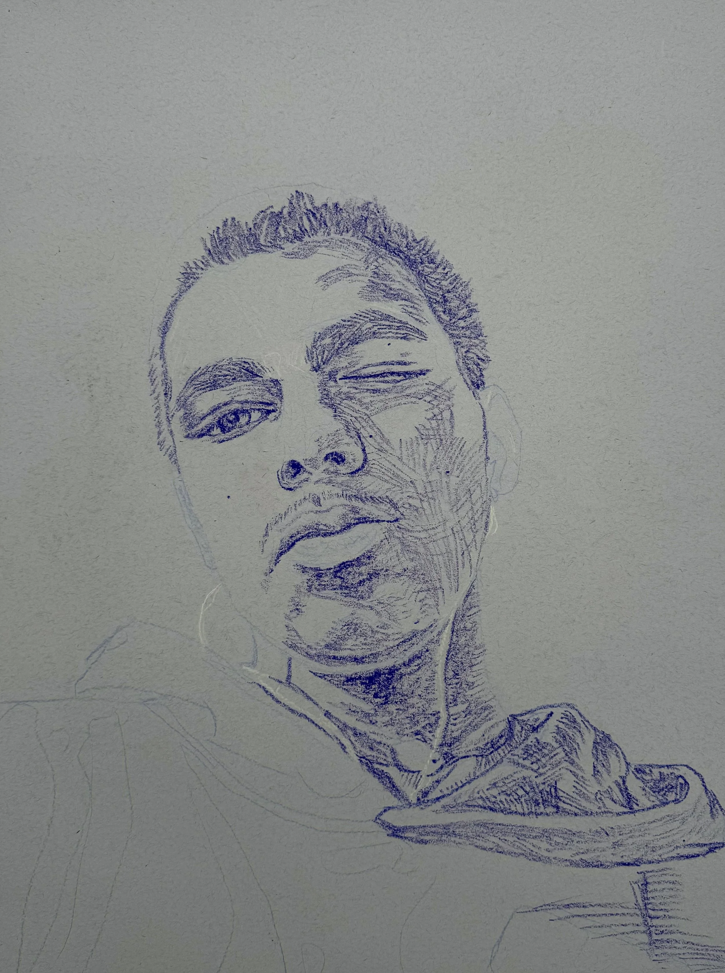 Unfinished Portrait of Alan, 2024
Oil pastel on toned paper
18 x 24 inches