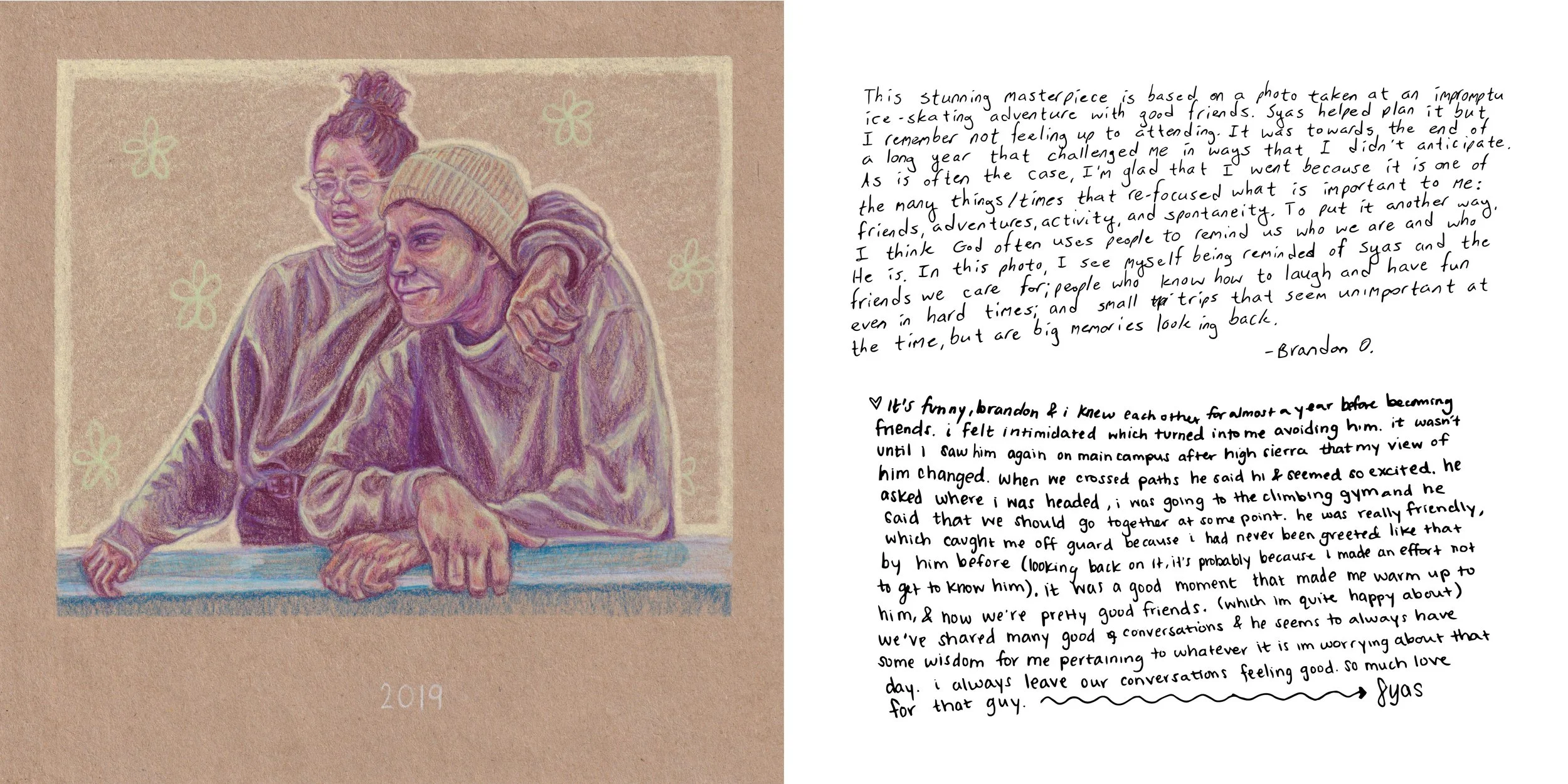 Syas & Brandon, 2020.
Color pencil on paper
8 x 8 inches
