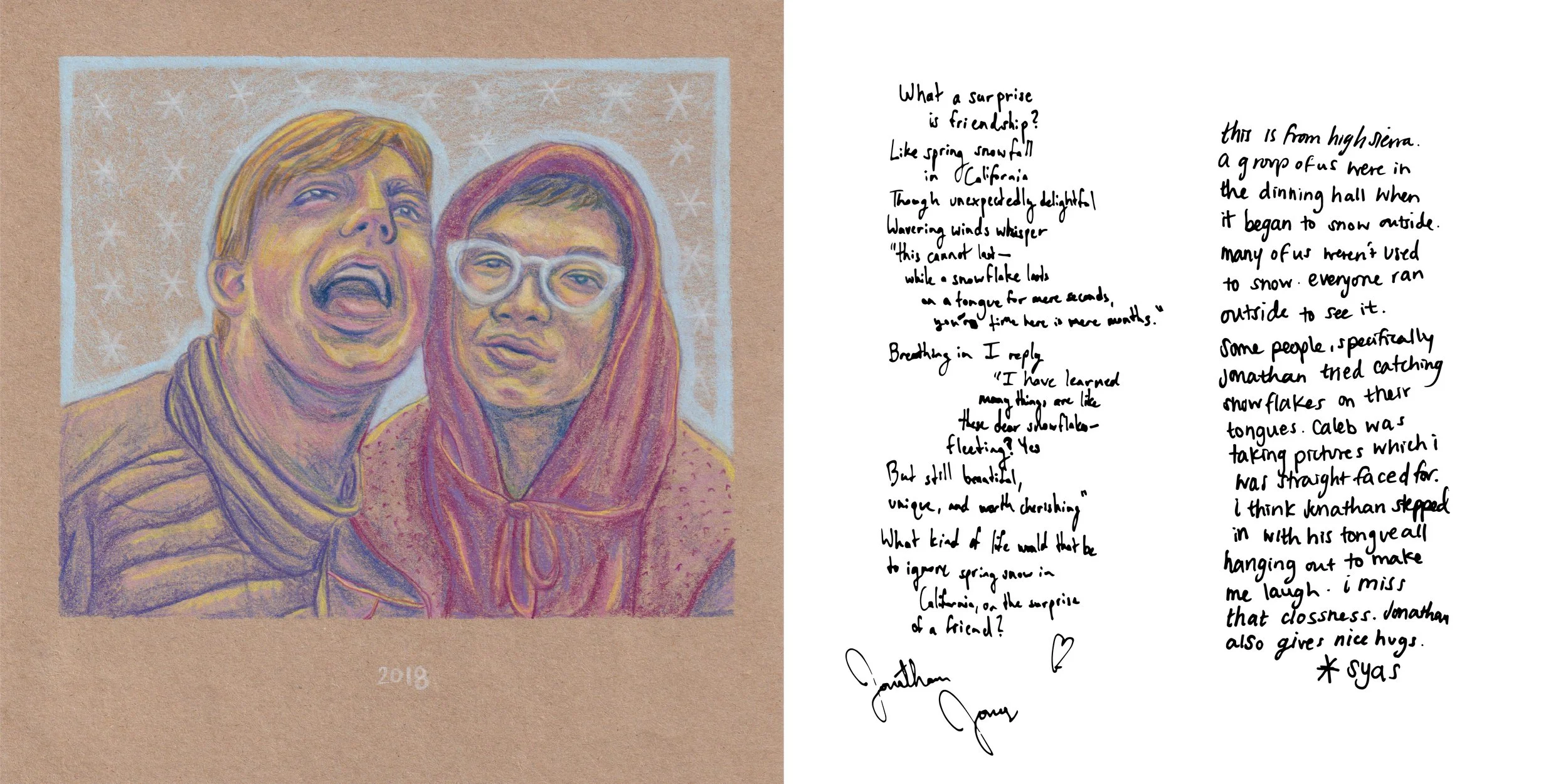 Jonathan & Syas, 2020.
Color pencil on paper
8 x 8 inches