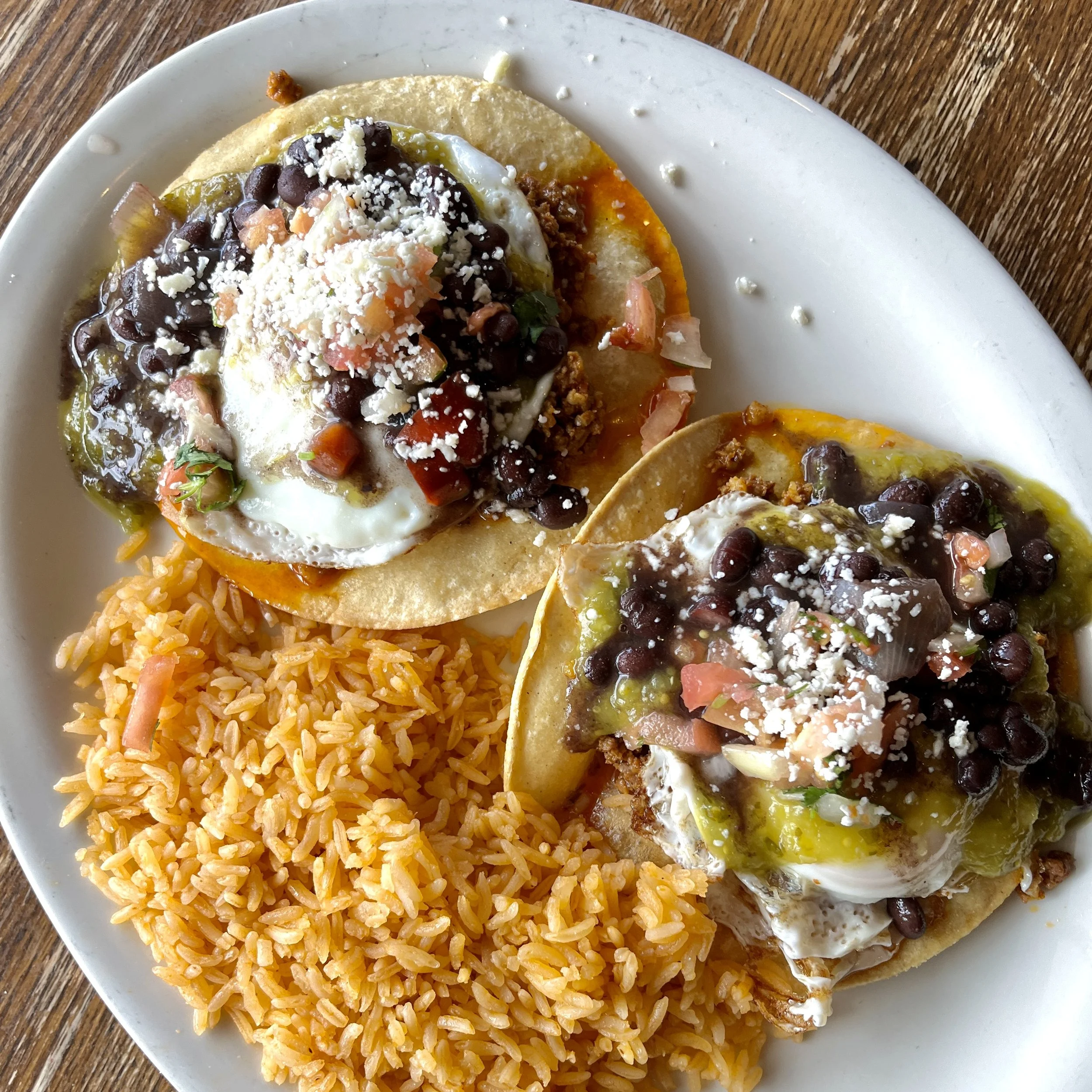 breakfast tostadas and rice