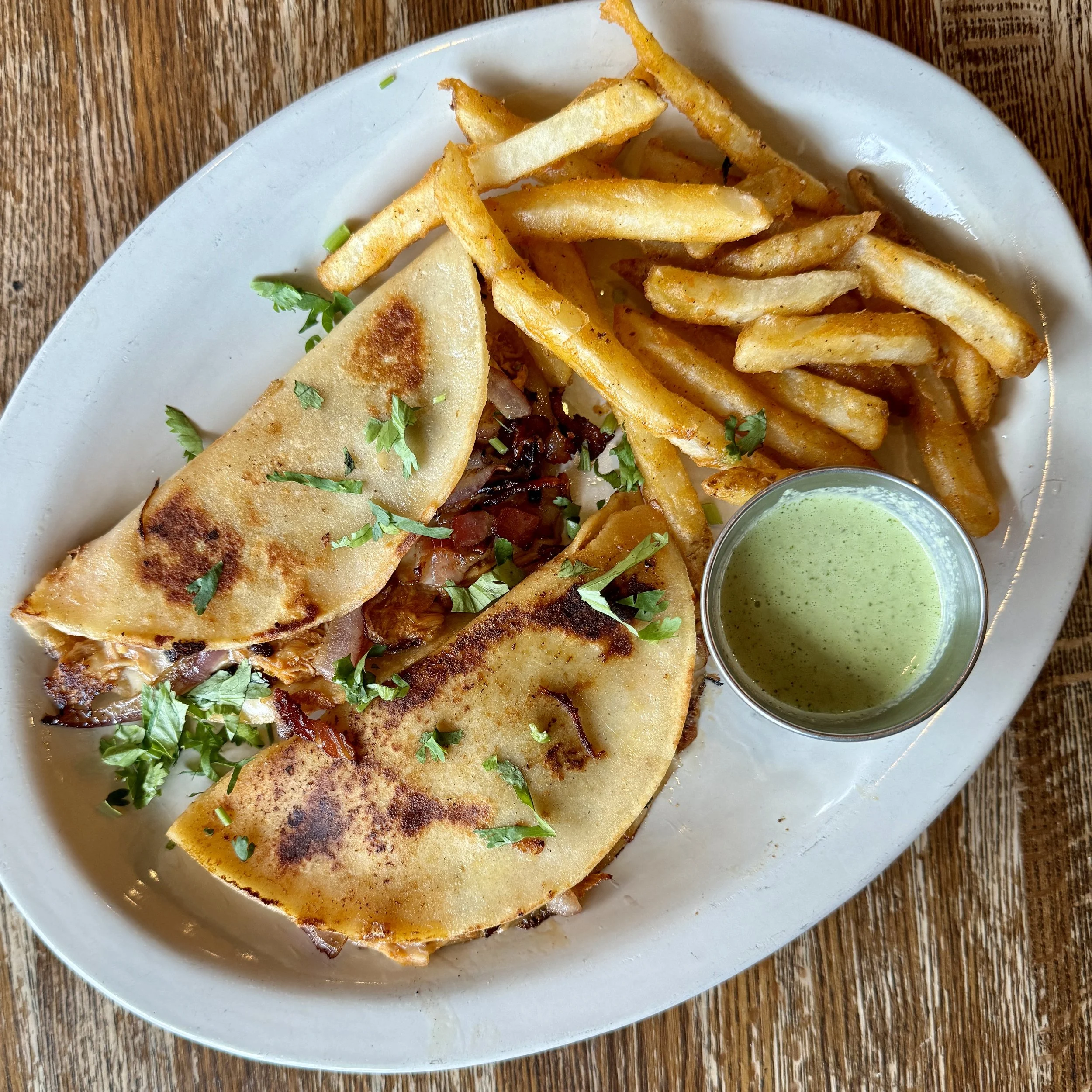 birria tacos and fries