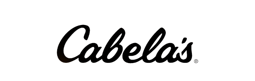 Cabela's logo in black text on a white background.